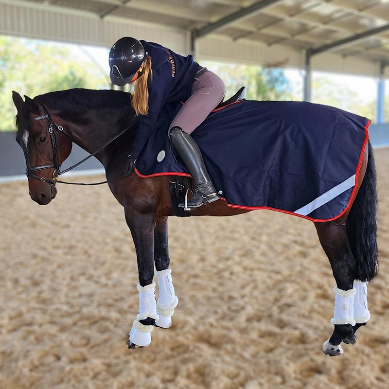 Arika Waterproof Quarter Sheet Navy Horse